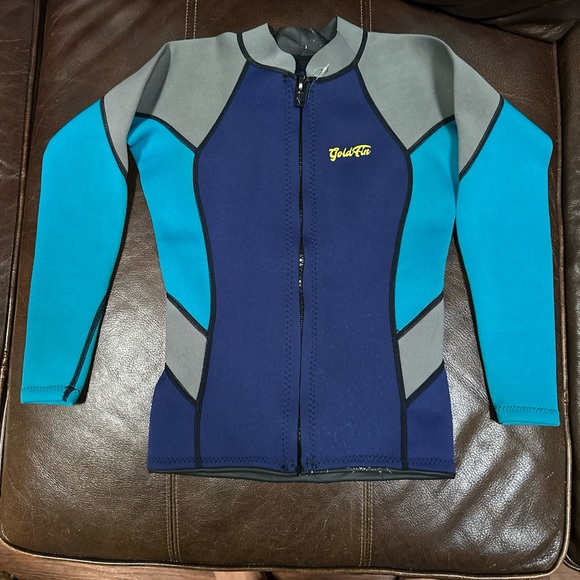 GoldFin Wetsuit Top‎ Size Women's S Jacket Neoprene Long Sleeve Front Zip Surfer - Picture 1 of 5